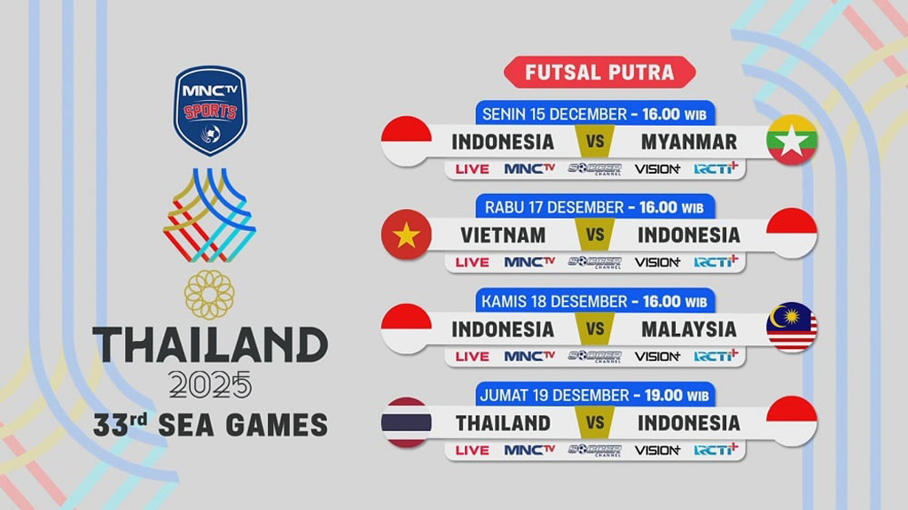Jadwal Lengkap Tim Indonesia di SEA Games 2025: Sepak Bola, Futsal, dan Voli Indoor